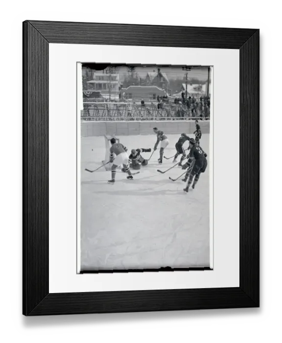 Framed Print : Polish and U.S.A. Man Passing Puck During Olympic Hockey Game Framed Print : Polish and U.S.A. Man Passing Puck During Olympic Hockey Game