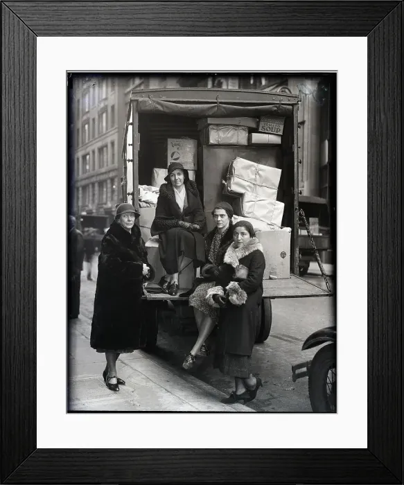 Framed Print : Mary Heaton Vorse and Colleagues on Packed Truck Framed Print : Mary Heaton Vorse and Colleagues on Packed Truck