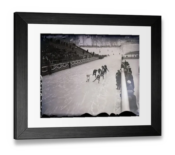 Framed Print : Speed Skaters on Stretch of Lap Framed Print : Speed Skaters on Stretch of Lap