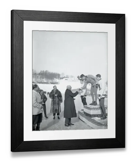 Framed Print : Jack Shea Being Awarded for Olympic Feats