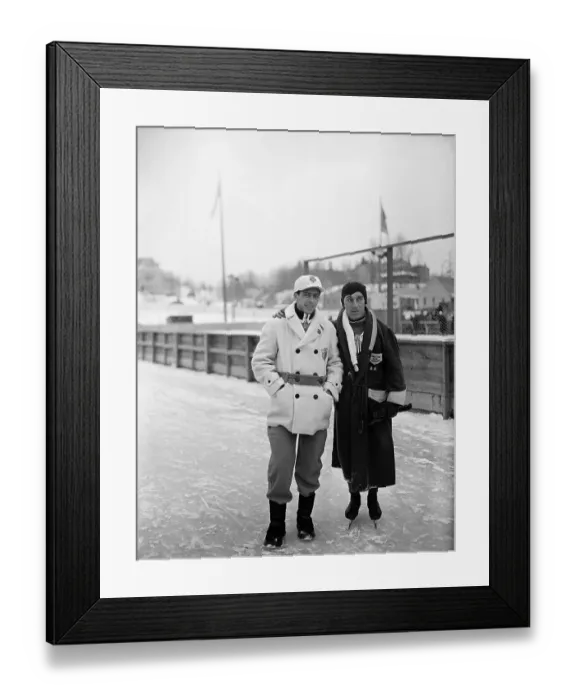 Framed Print : Us Olympic Winners on Ice Rink