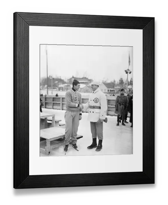 Framed Print : Avery Brundage Congratulates Jack Shea Framed Print : Avery Brundage Congratulates Jack Shea