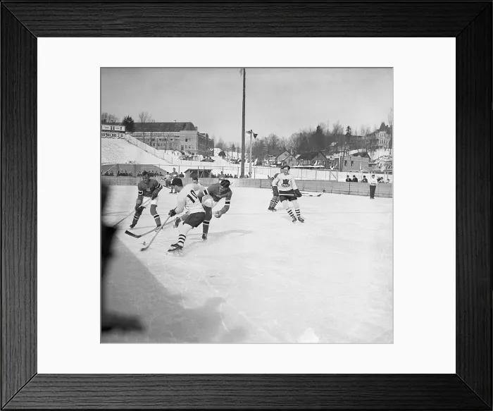 Framed Print : Hockey Players Battle for Puck Framed Print : Hockey Players Battle for Puck