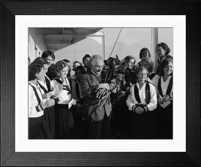 Framed Print : Albert Einstein Holding Flowers Framed Print : Albert Einstein Holding Flowers