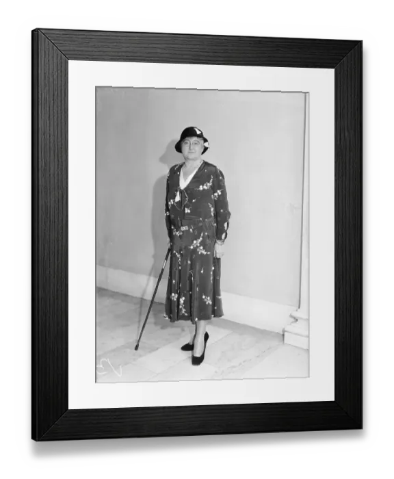 Framed Print : Rosika Schwimmer Posing with Cane