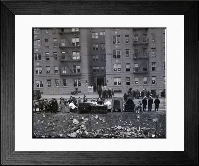 Framed Print : Furniture of Evicted Tenants on Street Framed Print : Furniture of Evicted Tenants on Street