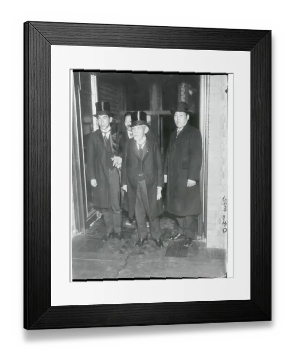 Framed Print : Japanese Premier Tsuyoshi Inukai and Escorts in Doorway