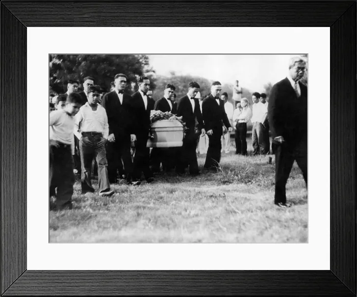 Framed Print : Funeral Services for Slain Hawaiian Youth