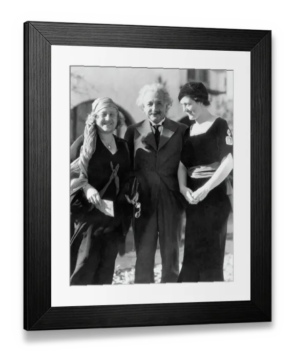 Framed Print : Albert Einstein with His Wife and Gene Dennis Framed Print : Albert Einstein with His Wife and Gene Dennis