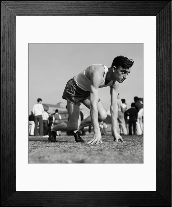 Framed Print : George Simpson in Start Line Stance Framed Print : George Simpson in Start Line Stance