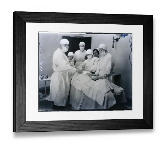 Framed Print : Doctor Performs Abdominal Operation Framed Print : Doctor Performs Abdominal Operation