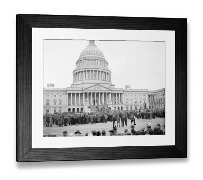 Framed Print : Hunger Marchers in Front of Capitol Building Framed Print : Hunger Marchers in Front of Capitol Building