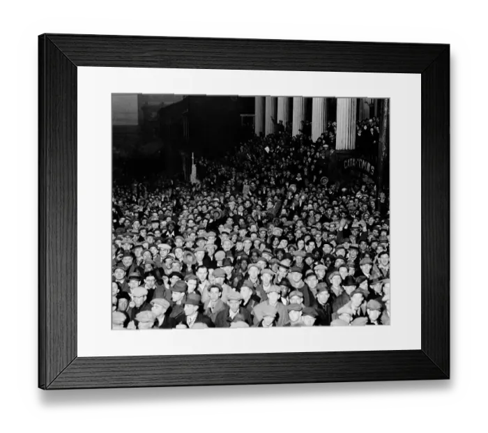 Framed Print : Unemployed Marching in Street Framed Print : Unemployed Marching in Street