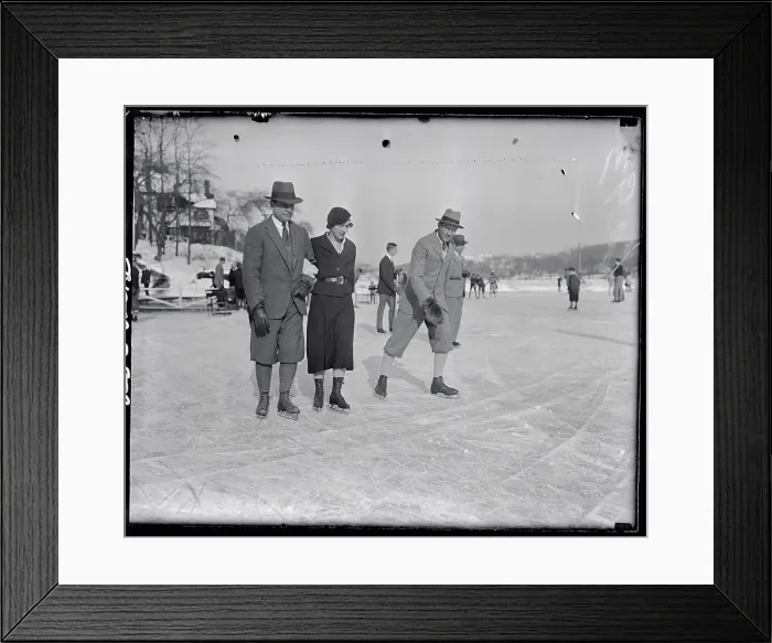 Framed Print : Juan Trippe and Wife Ice Skating Framed Print : Juan Trippe and Wife Ice Skating