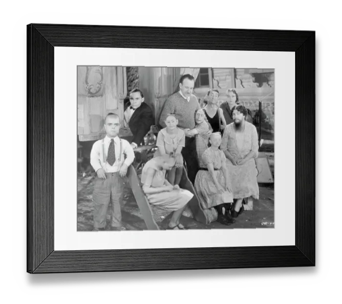Framed Print : Tod Browning with Cast Members from Freaks