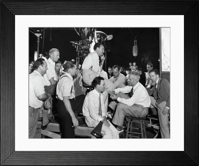 Framed Print : Howard Hawks And Staff; Movie Camera Framed Print : Howard Hawks And Staff; Movie Camera