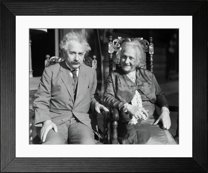 Framed Print : Elsa and Albert Einstein Seated Framed Print : Elsa and Albert Einstein Seated