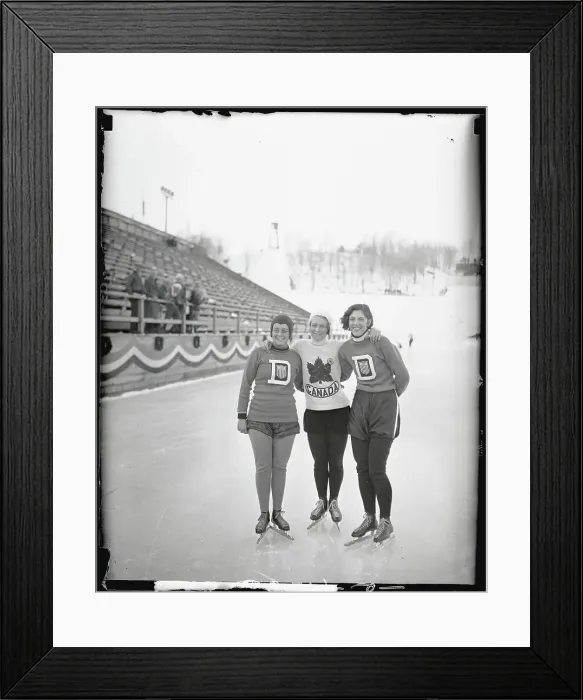 Framed Print : Olympian Women Skaters Posing Together Framed Print : Olympian Women Skaters Posing Together