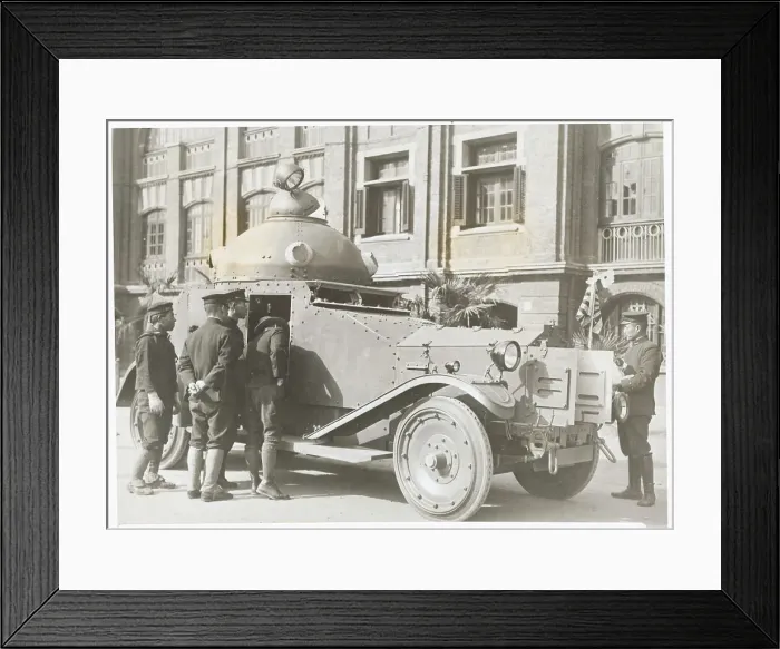 Framed Print : Japanese Marines Examining Armored Car Framed Print : Japanese Marines Examining Armored Car