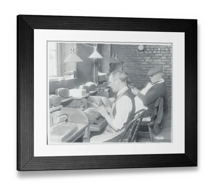 Framed Print : Men Making Hand Made Cigars Framed Print : Men Making Hand Made Cigars