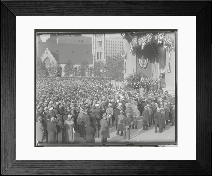 Framed Print : Herbert Hoover Addressing Huge Crowd Framed Print : Herbert Hoover Addressing Huge Crowd