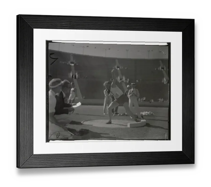 Framed Print : F. Douda in Shot Put Action Framed Print : F. Douda in Shot Put Action