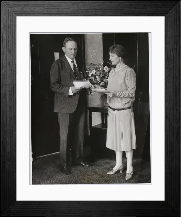 Framed Print : Senator Joseph Robinson and Wife Examining Congratulatory Correspondence Framed Print : Senator Joseph Robinson and Wife Examining Congratulatory Correspondence