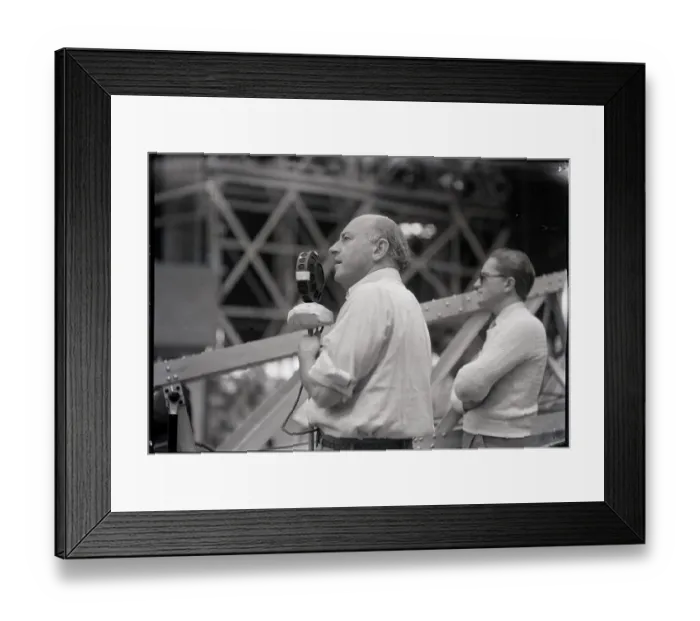 Framed Print : Cecil B. DeMille Speaking Into Microphone Framed Print : Cecil B. DeMille Speaking Into Microphone