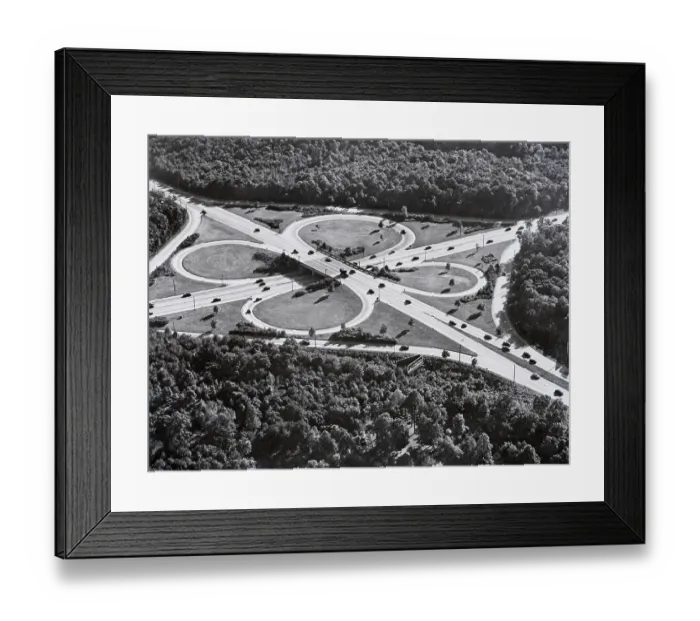 Framed Print : Cloverleaf Intersections of Highways Framed Print : Cloverleaf Intersections of Highways