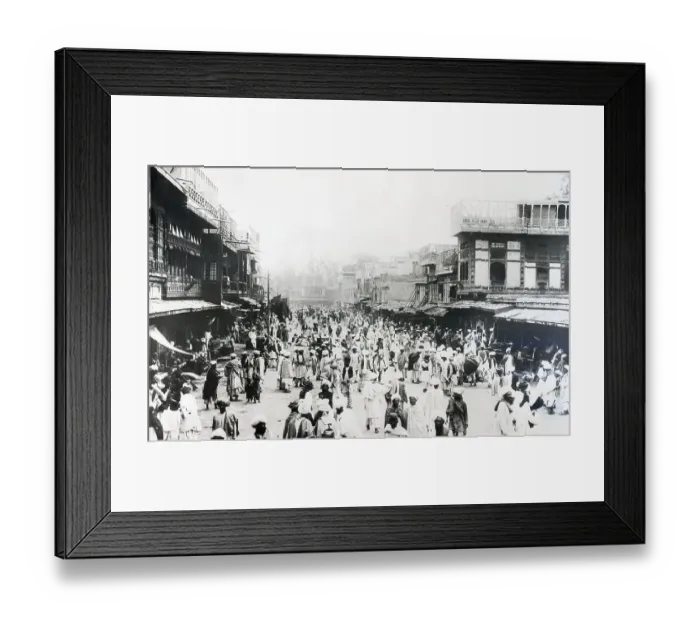 Framed Print : Principle Street in Peshawur, India Framed Print : Principle Street in Peshawur, India