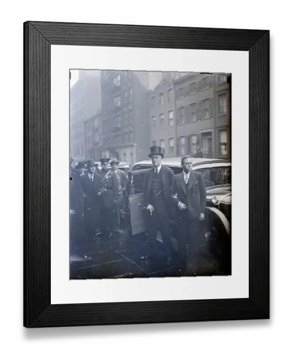 Framed Print : Roosevelt Being Assisted Getting Out of Car-Arriving at John Voorhis Funeral Framed Print : Roosevelt Being Assisted Getting Out of Car-Arriving at John Voorhis Funeral