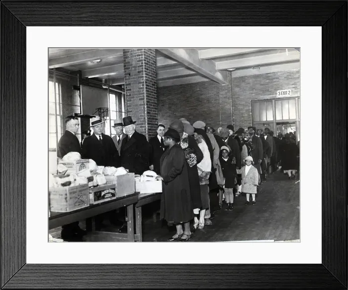 Framed Print : Police Feed Poor in Harlem Framed Print : Police Feed Poor in Harlem