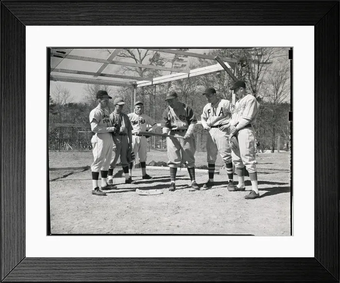 Framed Print : Rogers Hornsby Instructs Boys How To Bunt Framed Print : Rogers Hornsby Instructs Boys How To Bunt