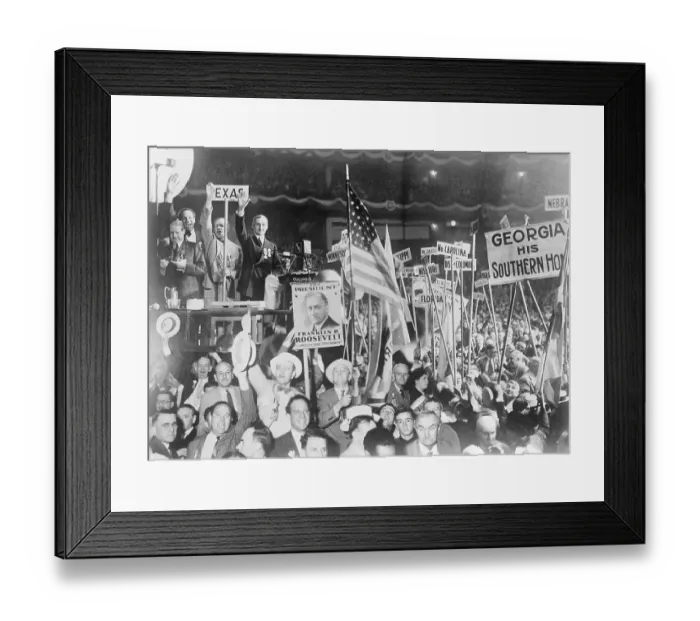 Framed Print : Franklin Delano Roosevelt Greeting Supporters Framed Print : Franklin Delano Roosevelt Greeting Supporters
