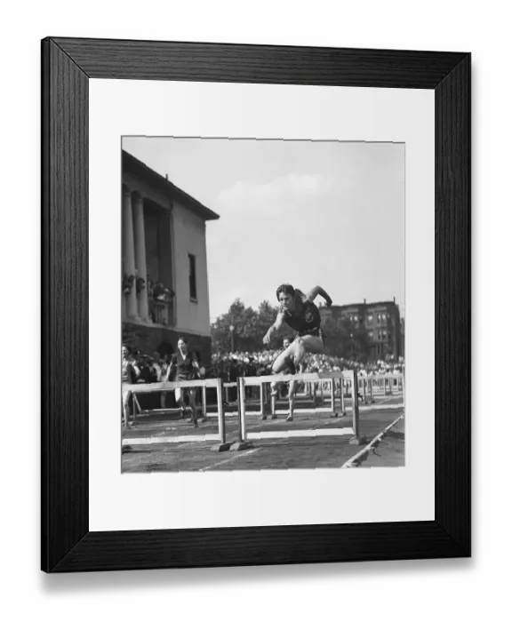 Framed Print : Babe Didrikson Winning the Hurdle Event Framed Print : Babe Didrikson Winning the Hurdle Event