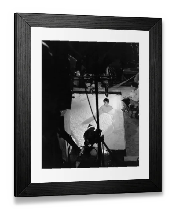 Framed Print : Claudette Colbert Bathing in Milk on Film Set Framed Print : Claudette Colbert Bathing in Milk on Film Set