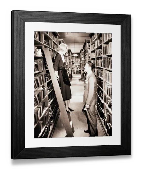 Framed Print : Carole Lombard and Clark Gable in Library Framed Print : Carole Lombard and Clark Gable in Library