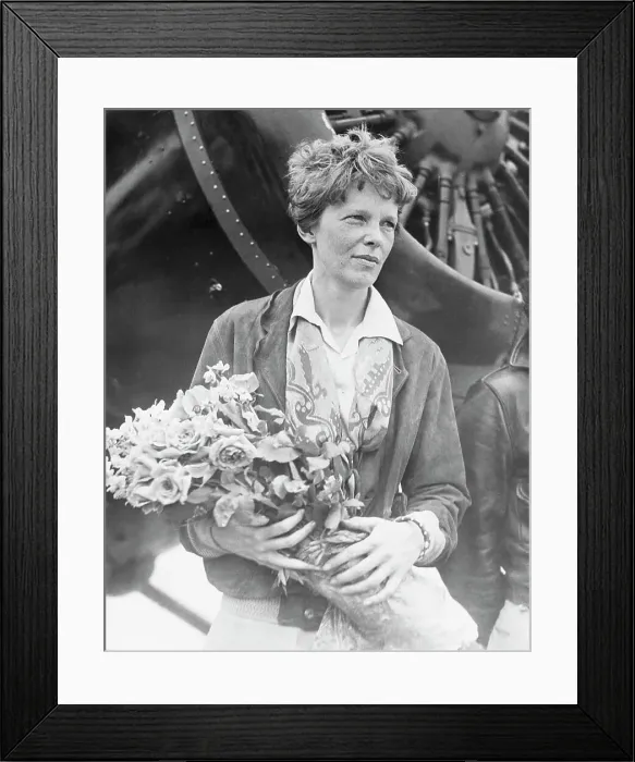 Framed Print : Portrait of Amelia Earhart Framed Print : Portrait of Amelia Earhart