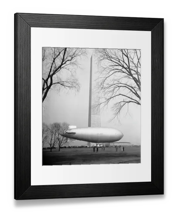 Framed Print : Army Blimp by Washington Monument Framed Print : Army Blimp by Washington Monument