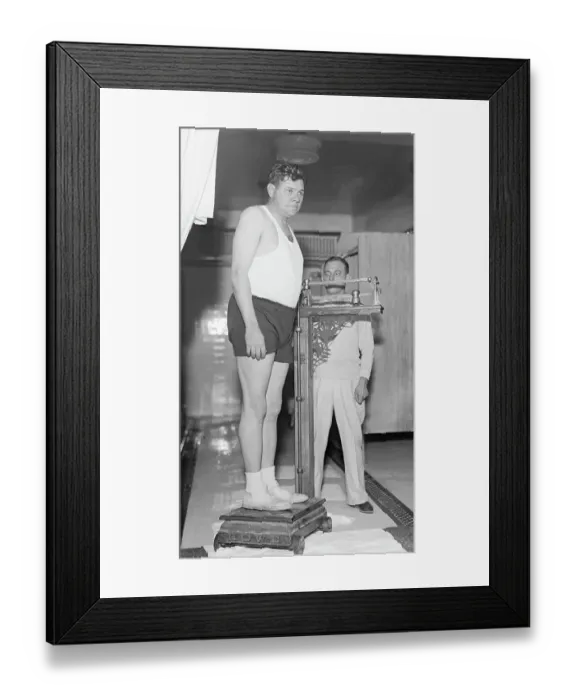 Framed Print : Babe Ruth on Scale Framed Print : Babe Ruth on Scale