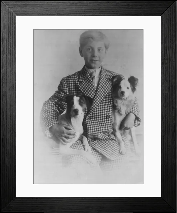 Framed Print : Zeppo Marx Holding Two Dogs Framed Print : Zeppo Marx Holding Two Dogs