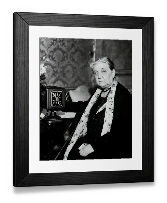 Framed Print : Jane Addams with Radio Microphone Framed Print : Jane Addams with Radio Microphone