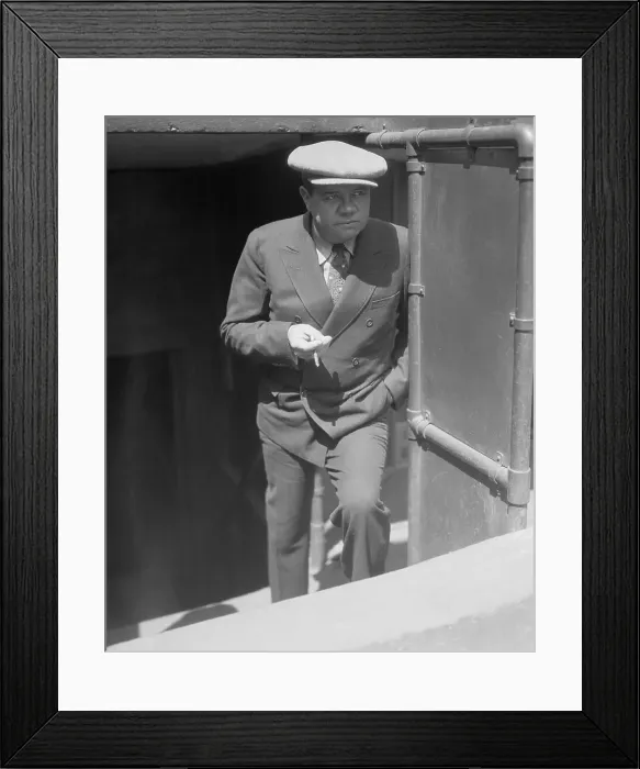 Framed Print : Well Dressed Babe Ruth on Staircase Framed Print : Well Dressed Babe Ruth on Staircase