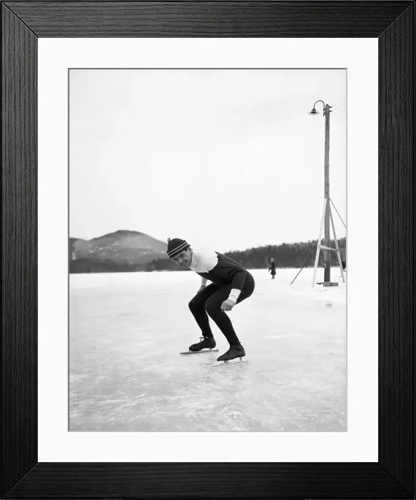 Framed Print : Speed Skater Jack Shea on Ice Framed Print : Speed Skater Jack Shea on Ice