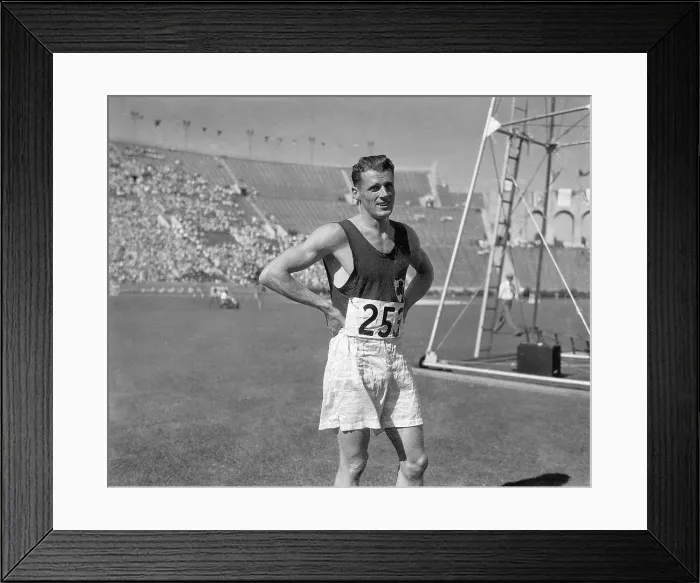 Framed Print : Bob Tisdall Winning 400 Meter Hurdles Framed Print : Bob Tisdall Winning 400 Meter Hurdles