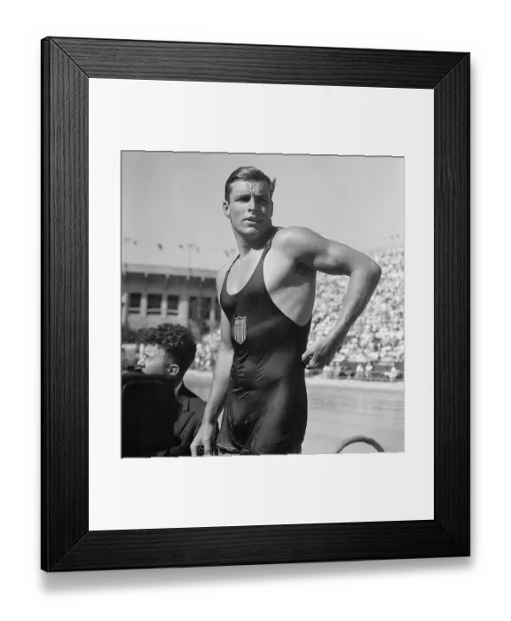 Framed Print : Buster Crabbe at 1932 Summer Olympics