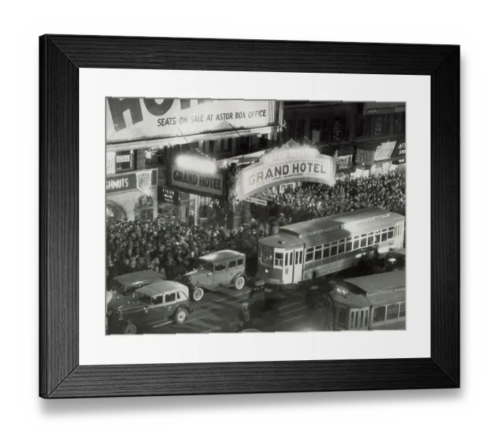 Framed Print : Crowds Gathering at Astor Theater