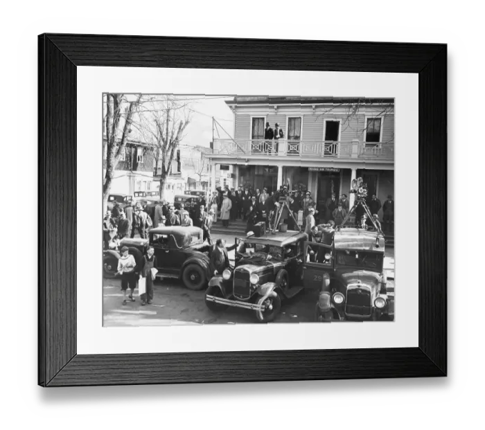 Framed Print : Reporters Covering Lindbergh Kidnapping Framed Print : Reporters Covering Lindbergh Kidnapping
