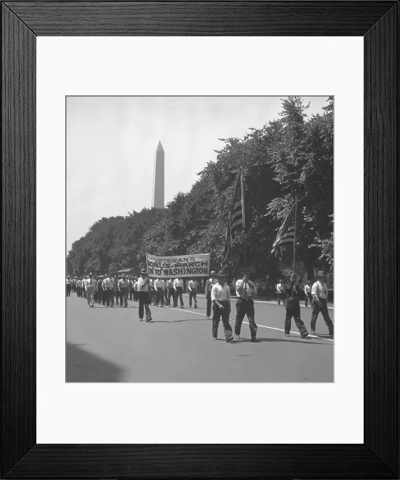 Framed Print : Veterans Participating in Bonus March Framed Print : Veterans Participating in Bonus March
