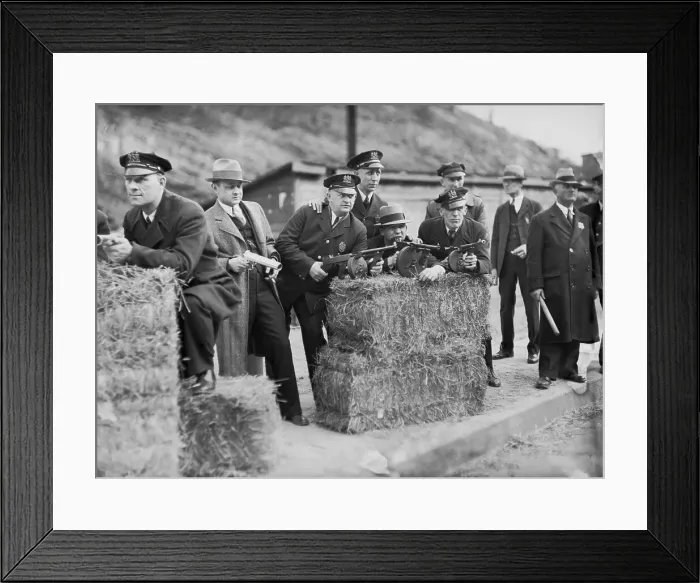 Framed Print : Police with Tommy Guns Framed Print : Police with Tommy Guns